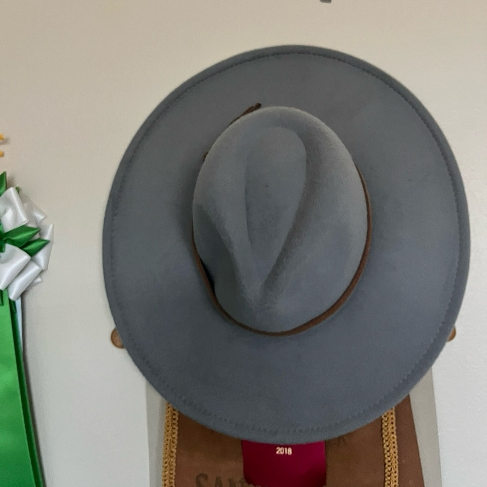 Gray Wide Brim Hat